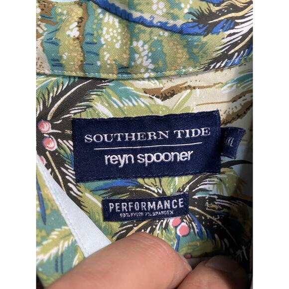 Southern Tide Reyn Spooner Performance Tropical Hawaiian Shirt XXL - Picture 2 of 8